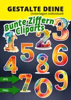 Vorschau - selbst erstellte Cliparts/Grafiken - Bunte Ziffern-Cliparts für Schule & Kita – mit Nutzungsrechten - Deckblatt
