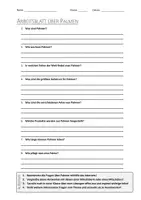 Vorschau - Arbeitsblätter - AB mit Fragen zum Thema "Palmen" + Lösungsblatt - Deckblatt