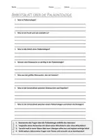 Vorschau - Arbeitsblätter - AB mit Fragen zum Thema "Paläontologie" + Lösungsblatt + Mindmap + Infografik - Deckblatt