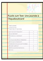 Vorschau - Arbeitsblätter - Puzzletext zum Text: Une journée à l'Aquaboulevard - Deckblatt