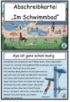 Vista previa - Tarjetas / Manipulativos - Transcripción de textos "Im Schwimmbad" Alemán / Deutsch - página 2