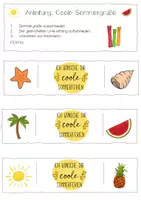 Vorschau - selbst erstellte Cliparts/Grafiken - Sommergruß/Feriengruß: Coole Sommerferien (Geschenk, Eis) - Seite 1