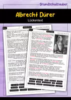 Vorschau - Arbeitsblätter - Albrecht Dürer Lückentext mit Lösung - Deckblatt