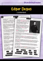 Vorschau - Arbeitsblätter - Edgar Degas Lückentext mit Lösung - Deckblatt