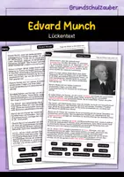 Vorschau - Arbeitsblätter - Edvard Munch Lückentext mit Lösung - Deckblatt