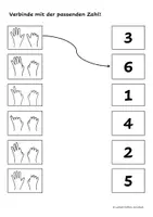 Vorschau - Arbeitsblätter - Fingerbild und Zahlen verbinden - Deckblatt
