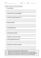 Vorschau - Arbeitsblätter - Lernplakat + AB mit Fragen zum Thema "Pandas" + Lösungsblatt + Infografik - Seite 1