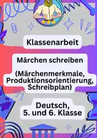 Vorschau - Klassenarbeiten - Märchenmerkmale | Klassenarbeit Deutsch - Deckblatt