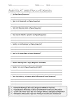 Vorschau - Arbeitsblätter - AB mit Fragen zum Thema "Papua-Neuguinea" + Lösungsblatt - Deckblatt