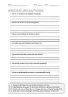 Vorschau - Arbeitsblätter - AB mit Fragen zum Thema "Paradies" + Lösungsblatt + Infografik - Deckblatt