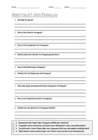 Vorschau - Arbeitsblätter - AB mit Fragen zum Thema "Paraguay" + Lösungsblatt - Deckblatt