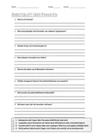 Vorschau - Arbeitsblätter - AB mit Fragen zum Thema "Parasiten" + Lösungsblatt + Mindmap + Infografik - Deckblatt