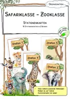 Vorschau - Poster - Stationenkarten - Safariklasse - Zooklasse - Deckblatt