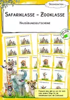 Vorschau - Anderer Materialtyp - Hausübungsgutscheine gelb - Safariklasse - Zooklasse - Deckblatt