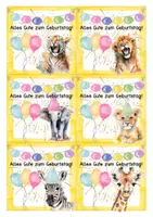 Vorschau - Anderer Materialtyp - Geburtstagskärtchen gelb - Safariklasse - Zooklasse – GRATIS - Seite 2