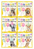 Vorschau - Anderer Materialtyp - Geburtstagskärtchen gelb - Safariklasse - Zooklasse – GRATIS - Seite 3