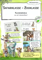 Vorschau - Anderer Materialtyp - Klassenregeln grün - Safariklasse – Zooklasse - Deckblatt