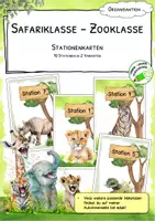 Vorschau - Anderer Materialtyp - Stationenschilder grün - Safariklasse – Zooklasse - Deckblatt