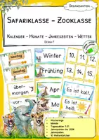 Vorschau - Anderer Materialtyp - Kalender und Wetter - Safariklasse - Zooklasse - Deckblatt