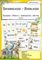 Vorschau - Anderer Materialtyp - Kalender zum Aufhängen - Safariklasse - Zooklasse - mit Rahmen - Deckblatt