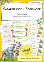Vorschau - Anderer Materialtyp - Lesezeichen - Safariklasse - Zooklasse - Deckblatt