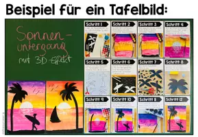 Vorschau - Stundenentwürfe - Sommer – Sonnenuntergang gestalten | Kunstprojekt mit 3D-Effekt 4.–5. Klasse - Seite 2