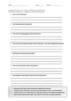 Vorschau - Arbeitsblätter - Lernplakat + AB mit Fragen zum Thema "Parlament" + Lösungsblatt + Infografik - Seite 1