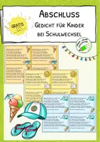 Vorschau - Anderer Materialtyp - Gedicht zum Schulschluss - Deckblatt