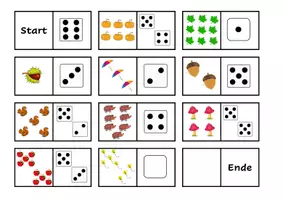 Vorschau - Stationenlernen - Herbst Mathematik-Dominos (Finger-,Würfelbilder und Zahlen) - Seite 1