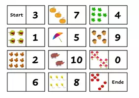 Vorschau - Stationenlernen - Herbst Mathematik-Dominos (Finger-,Würfelbilder und Zahlen) - Seite 2