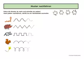 Vorschau - Arbeitsblätter - Herbst - Muster nachfahren (Grapho-Übung) - Deckblatt