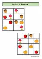 Vorschau - Arbeitsblätter - Herbst Sudoku (3-fach differenziert) - Deckblatt