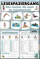 Vista previa - Hojas de trabajo - Paseo de lectura L1 "Was machen die Leute im Schwimmbad?" Alpha - Alemán - Portada