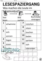 Vorschau - Arbeitsblätter - Lesespaziergang L1 "Was machen die Leute im Schwimmbad?" Alphabetisierung - DaZ / DaF / Deutsch - Seite 2