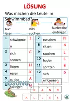 Vorschau - Arbeitsblätter - Lesespaziergang L1 "Was machen die Leute im Schwimmbad?" Alphabetisierung - DaZ / DaF / Deutsch - Seite 3