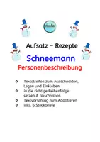 Vorschau - Stundenentwürfe - Aufsatz Rezepte: Schneemann (Personenbeschreibung) - Deckblatt