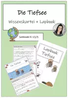 Vorschau - Stundenentwürfe - Die Tiefsee: Wissenskartei und Lapbook - Deckblatt