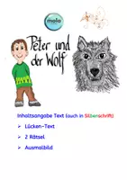 Vorschau - Arbeitsblätter - Peter und der Wolf - Text auch in Silbenschrift & Rätsel - Deckblatt