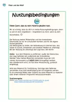 Vorschau - Arbeitsblätter - Peter und der Wolf - Text auch in Silbenschrift & Rätsel - Seite 1