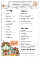Vorschau - Anderer Materialtyp - Packliste + Checkliste, Zimmerabfrage Klassenfahrt - Deckblatt