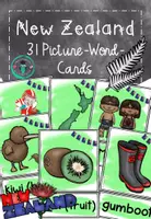 Vorschau - Bildkarten - New Zealand: 31 Picture-Word-Cards (Neuseeland) - Deckblatt