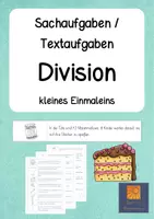 Vorschau - Arbeitsblätter - Sachaufgaben Textaufgaben Division kleines Einmaleins - Deckblatt