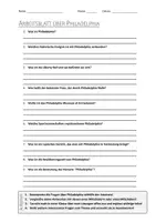 Vorschau - Arbeitsblätter - AB mit Fragen zum Thema "Philadelphia" + Lösungsblatt - Deckblatt