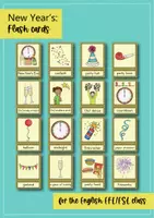 Vista previa - Tarjetas / Manipulativos - New Year's Eve flash cards // Tarjetas con imágenes (inglés) - página 1