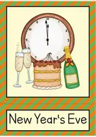 Vista previa - Tarjetas / Manipulativos - New Year's Eve flash cards // Tarjetas con imágenes (inglés) - página 3