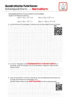 Vorschau - Arbeitsblätter - Normal- und Scheitelpunktform erarbeiten - Deckblatt