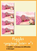 Aperçu - Apprentissages en autonomie - Puzzle paysage rose - jeux - maternelle - cycle 1- cycle 2 - Page de couverture