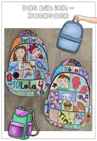 Vorschau - Arbeitsblätter - Kunstprojekt - Das bin ich ! Rucksack - Bastelvorlage in verschiedenen Versionen - Seite 1