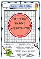 Vorschau - Arbeitsblätter - Suchsel zum Argumentieren / Erörterung / Diskussion (Quiz / Spiel) - Deckblatt