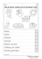 Aperçu - Feuilles d'exercices - Piste de Lecture: Qu'est-ce qui te fait penser à l'été ? - Page 1
